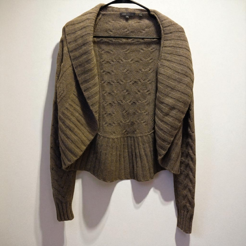 Vince Textured Brown Women's Cardigan